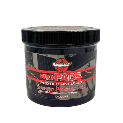 Renegade Products Pro Pads: Renegade Pro Red-Infused Polishing Pads (10 Count) - Synthetic Pads for Aggressive Cutting & Metal Polishing