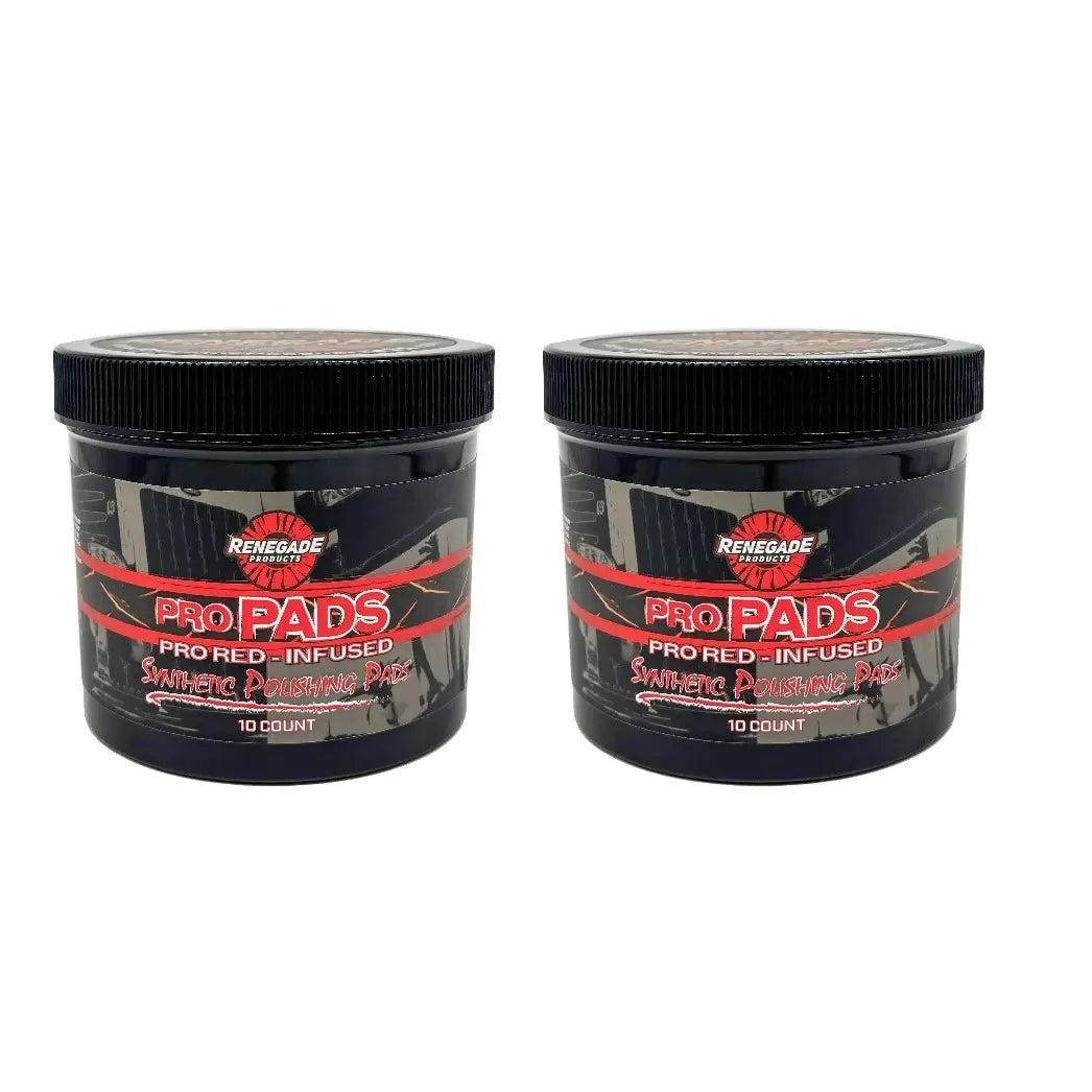 Renegade Products Pro Pads: Renegade Pro Red-Infused Polishing Pads (10 Count) - Synthetic Pads for Aggressive Cutting & Metal Polishing