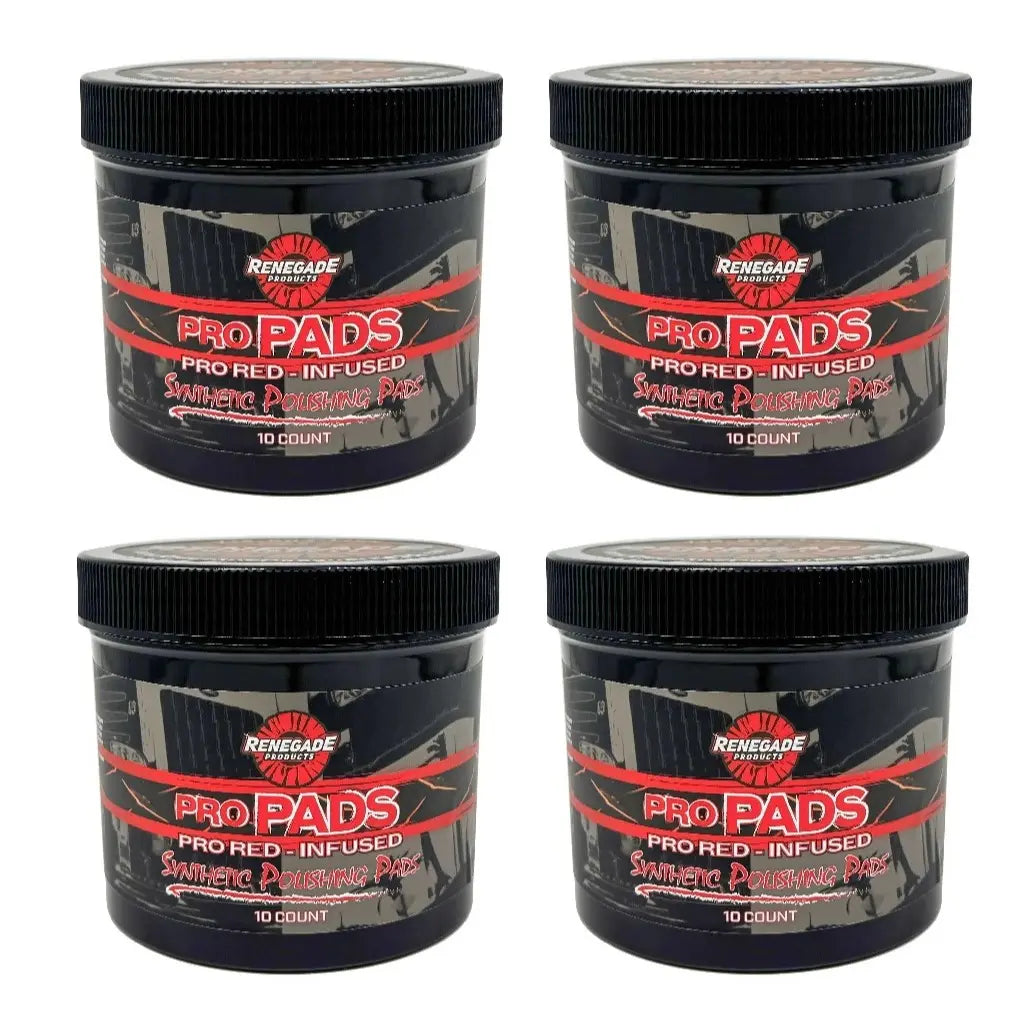 Renegade Products Pro Pads: Renegade Pro Red-Infused Polishing Pads (10 Count) - Synthetic Pads for Aggressive Cutting & Metal Polishing